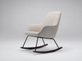 Sedia a dondolo - Tessuto-Metallo-Legno - 81x70x98 cm - Crema-Nero-Marrone scuro - Stile contemporaneo