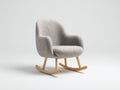 Sedia a dondolo - Tessuto-legno - 86 x 80 x 92 cm - Grigio chiaro-Legno naturale - Stile nordico
