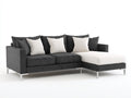 Divano angolare - Tessuto - 276 x 162 x 86 cm - Grigio antracite-Bianco - Moderno