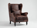 Poltrona - pelle - 89x88x116 cm - marrone scuro - vintage
