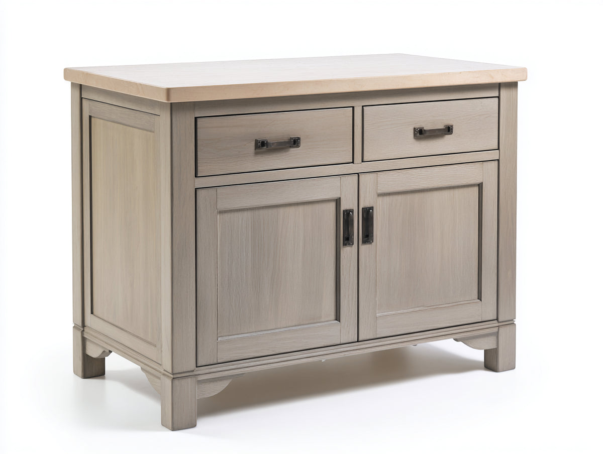 Credenza-legno ingegnerizzato-legno massello-105x45x88 cm-beige chiaro-legno naturale-stile classico moderno
