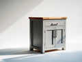 Credenza-legno ingegnerizzato-legno massello-80x40x85 cm-grigio chiaro-legno naturale-stile moderno