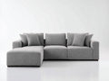 Divano angolare - Tessuto - 268 x 160 x 83 cm - Grigio chiaro - Moderno compatto