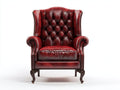 Poltrona - pelle - 92x86x112 cm - rosso - Chesterfield vintage
