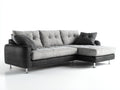 Divano angolare - Tessuto - 278x168x88 cm - Grigio chiaro-Antracite - Stile contemporaneo