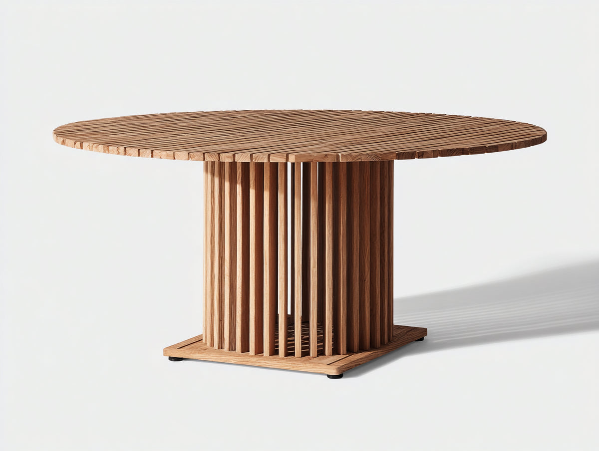 Tavolo da giardino - Legno - 140 x 140 x 75 cm - Marrone chiaro - Stile moderno