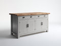 Credenza-MDF-Legno-Metallo-160x70x90 cm-Grigio Bianco-Legno Naturale-Stile moderno shaker minimalista
