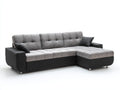 Divano angolare - Tessuto - 284 x 168 x 91 cm - Grigio chiaro-Grigio scuro - Moderno
