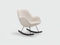 Sedia a dondolo - Tessuto-Legno-Metallo - 72 x 86 x 91 cm - Avorio-Nero - Stile minimalista