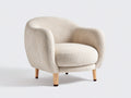 Poltrona - Tessuto bouclé-legno - 87 x 85 x 82 cm - Bianco crema - Stile scandinavo arrotondato