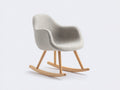 Sedia a dondolo - Tessuto-legno - 88 x 78 x 90 cm - Grigio chiaro-Legno naturale - Stile scandinavo