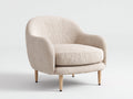 Poltrona - Tessuto bouclé-legno - 90 x 88 x 85 cm - Beige crema - Stile moderno organico