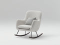 Sedia a dondolo - Tessuto-Legno-Metallo - 79 x 91 x 99 cm - Grigio chiaro-Legno scuro-Nero - Stile contemporaneo