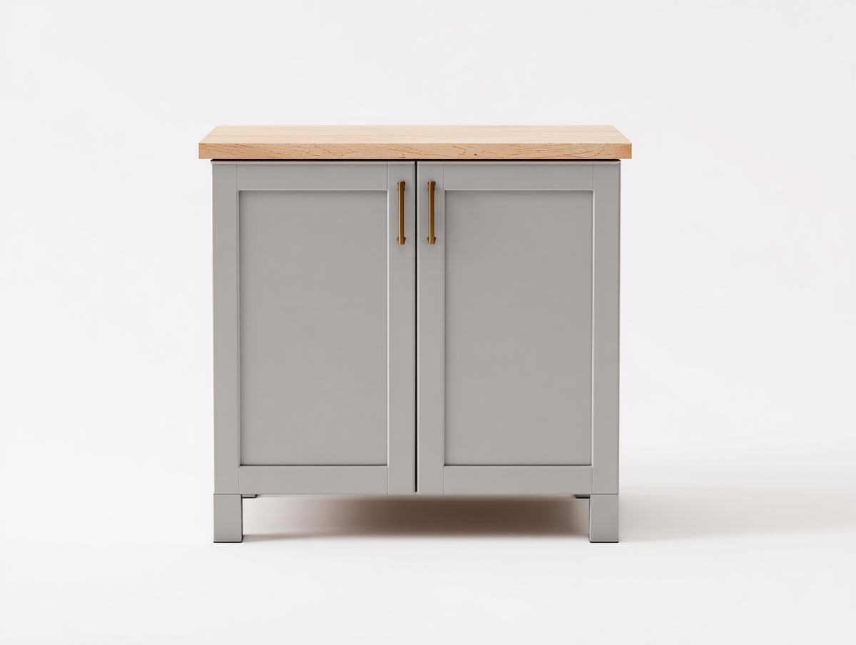 Credenza-mobile base cucina-MDF-legno 81x41x84 cm-grigio-rovere chiaro-moderno