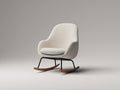 Sedia a dondolo - Tessuto-Metallo-Legno - 82x72x99 cm - Crema-Nero-Marrone - Stile rétro moderno