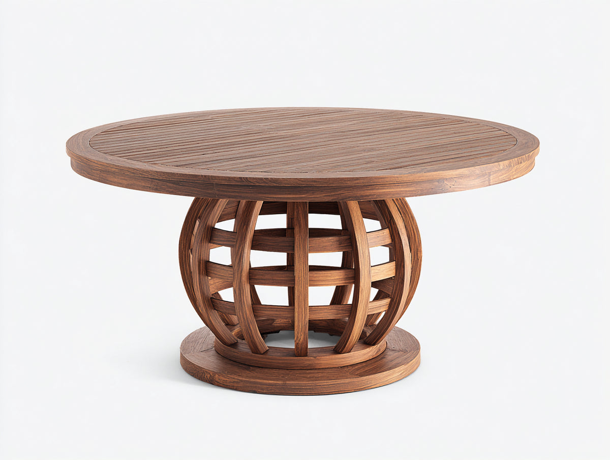 Tavolo da giardino - Legno - 130 x 130 x 75 cm - Marrone caldo - Stile contemporaneo