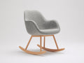 Sedia a dondolo - Tessuto-legno - 90 x 79 x 91 cm - Grigio-Legno naturale - Stile scandinavo