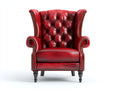 Poltrona - pelle - 90x85x111 cm - rosso - Chesterfield vintage